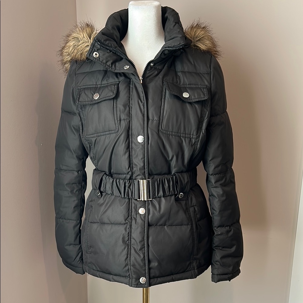 ESPRIT Black Down Alternative Quilted Puffer Ski Jacket Winter Coat Parka Medium - Picture 10 of 10